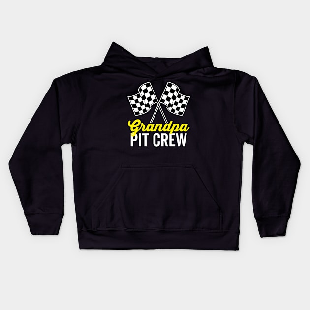 Grandpa Pit Crew Kids Hoodie by DetourShirts